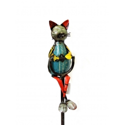 Kot z łopatą figurka metalowa stojąca 56cm